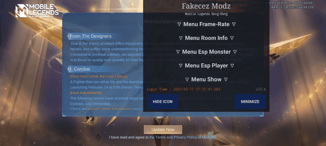 Cheat - [UPDATED] Mobile Legends : Fakecez Mod APK v72.9, MARCH 31, 2023