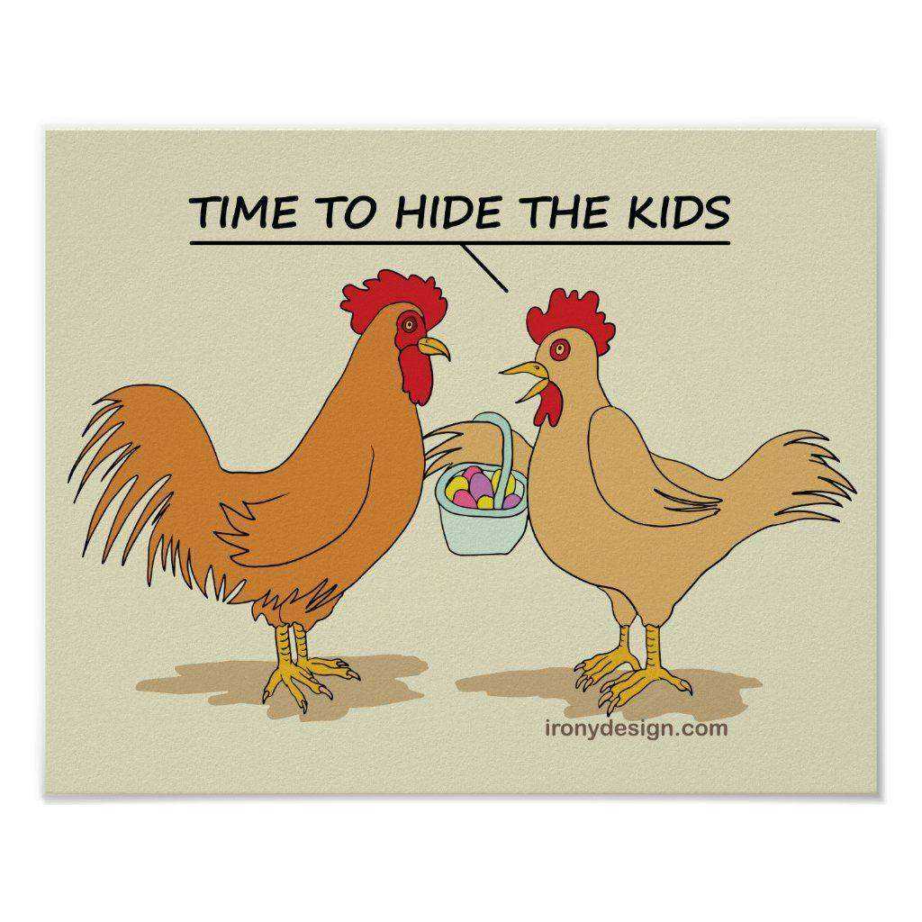 Funny Chicken Easter Egg Hunt Cartoon Poster.jpg