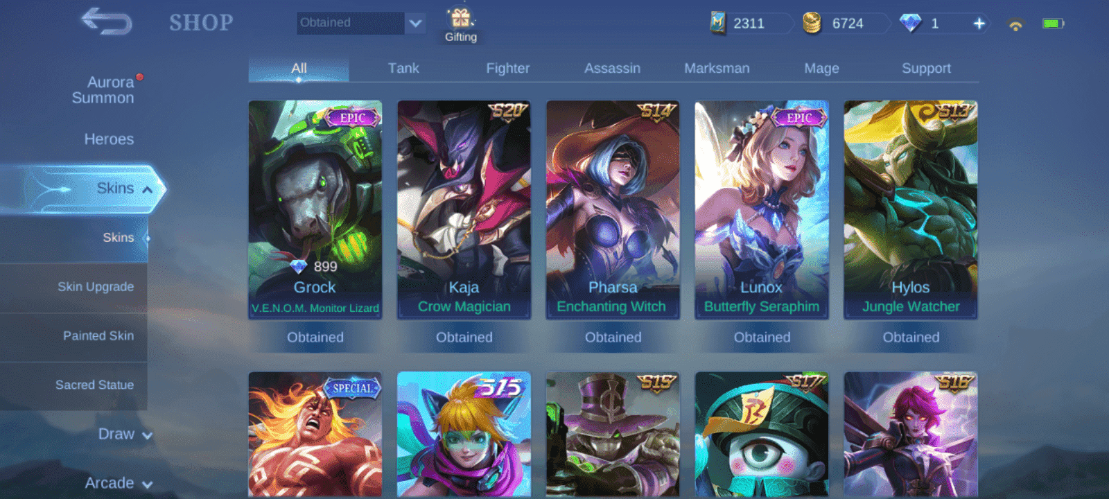 I sell Mobile Legends account high elo