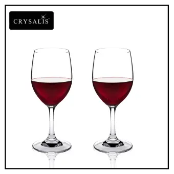 Crysalis Stemware 2 piece Set 8.8 oz., Red Wine Glasses Made of Lead Free Premium Crystal Glass for sparkling clarity and brilliance, Clear Glass Safer Packaging -Best Anniversary Gift, Wedding Gift, Birthday Gift/Fathers Day Gift